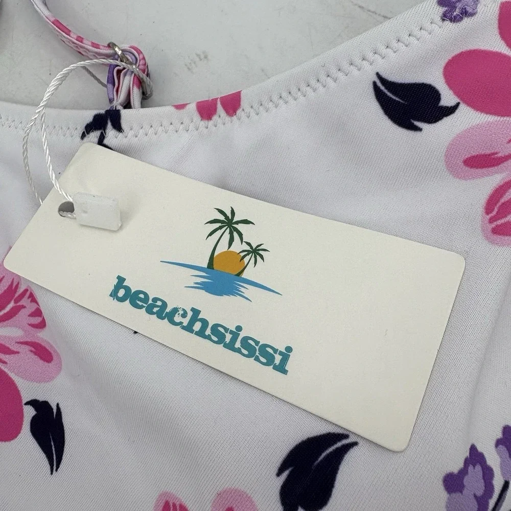Beachsissi Swimsuit‎ Top Womens Size L Large Bathing Suit Floral Beach Summer